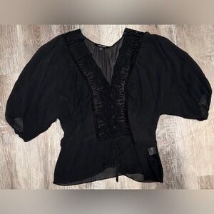 Black Chiffon Shirt Size Medium Daniel Rainn